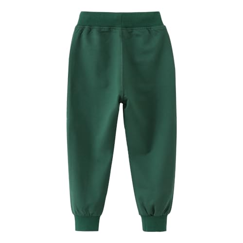 Image of HUAER& Baby Boy's Jogger Pants Dinosaur Car Animal Print Drawstring Elastic Sweatpants (1-Pack 2-Pack)