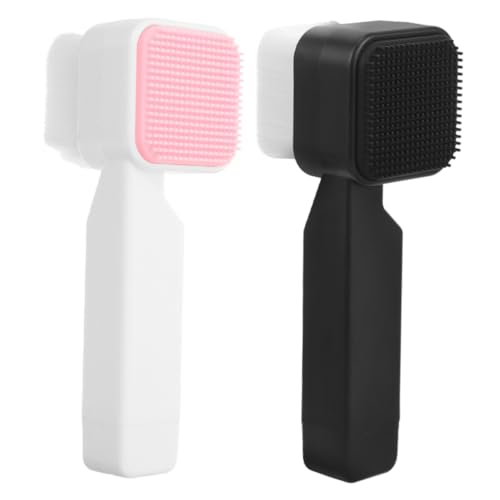 HAKIDZEL Face Brush Double-Sided Exfoliator Silicone Cleansing Brush for Deep Pore Cleaning Handheld Face Wash Scrubber for Sensitive Skin