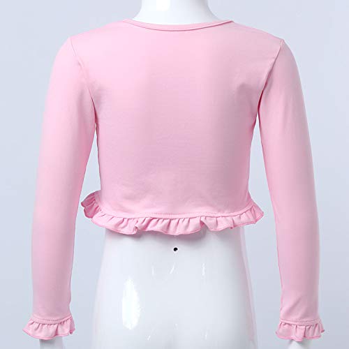 Kids Girls Classic Ballet Wrap Tops Long Sleeve Knit Bolero Cardigan Top Gymnastics Dance Shrug Cover Up4