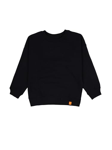Image of KiddoPanti Boys Solid Round Neck Full Sleeve Fleece Sweatshirt | 60% Cotton 40% Polyester | Soft Warm Winter Pullover | Ribbed Cuffs & Hem | Casual Winter Sweatshirt for Kids