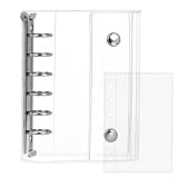 Hueapion シール帳 透明 女の子 はがせる A7サイズ ミニ6穴 シール バインダー シール手帳 クリアバインダー 6穴 シール収納 推し活グッズ （透明）