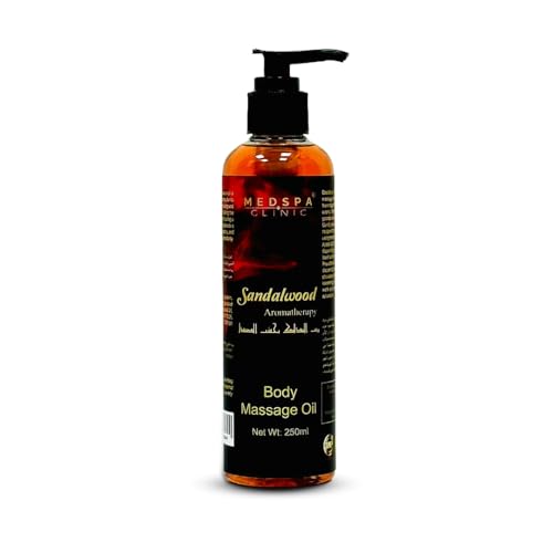 MEDSPACLINIC MedspaClinic Aceite de masaje de sándalo 250 ml Mezcla de aromaterapia para relajación y masaje de tejido profundo.