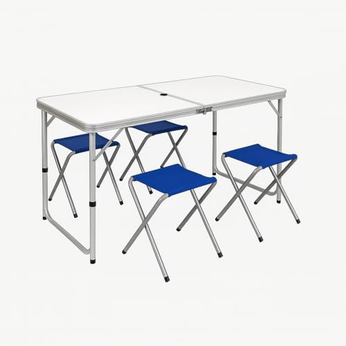 🌟 Massima Versatilità: Il tavolo richiudibile in alluminio è perfetto per ogni occasione; ideale per picnic, campeggio o feste in giardino, si adatta facilmente a qualsiasi ambiente grazie alla sua struttura leggera e resistente; il foro per ombrellone offre un'opzione pratica per ripararsi dal sole
