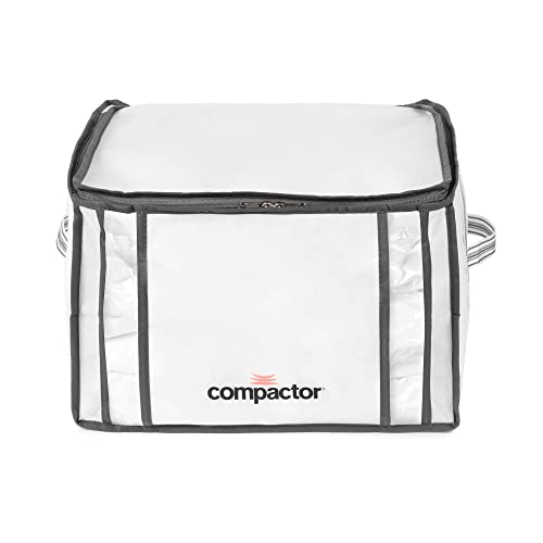 Compactor - Cajas almacenaje al vacío ropa, edredones, nórdicos, almohadas. Pack 3 Talla M. Organizador armario con bolsa al vacío ropa integrada, compresión con aspiradora. Ahorra espacio