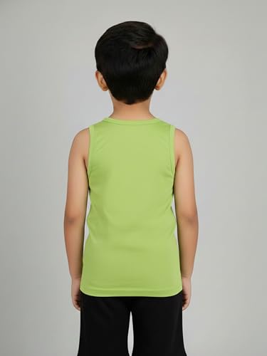 Image of KiddoPanti Boys 100% Cotton Vest Pack of 3 | Cotton 1x1 Rib Knit Sleeveless Innerwear | Soft & Breathable Kids Vest