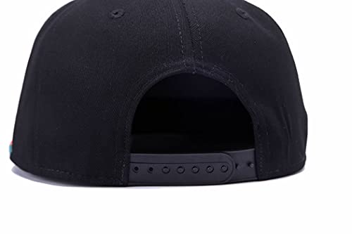 Image of Quanhaigou Snapback Hat for Men Women,Hip Hop Style Colorful Flat Bill Hats Teens Adjustable Baseball Cap