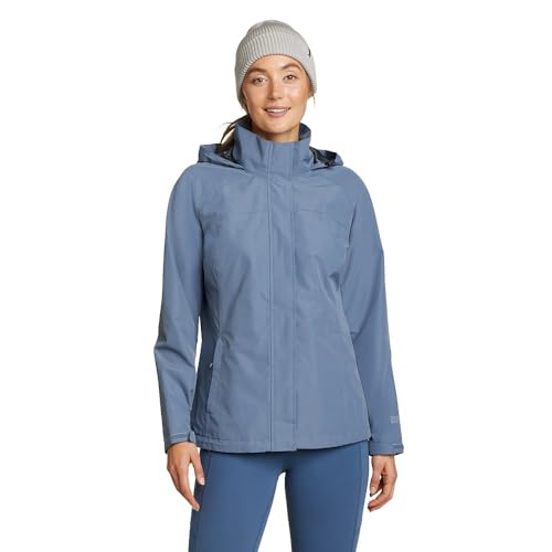 Eddie Bauer Women's Rainfoil Packable Jacket, Blue Haze Recycled, Medium
