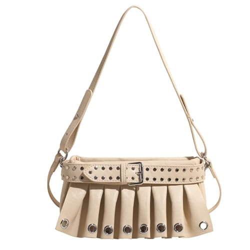Sac à bandoulière rétro femme élégant beige et tendance automne hiver pour look quotidien chic