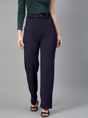 Image of Mehrang Trousers for Women, Formal Pants for Women, Straight Fit Pants