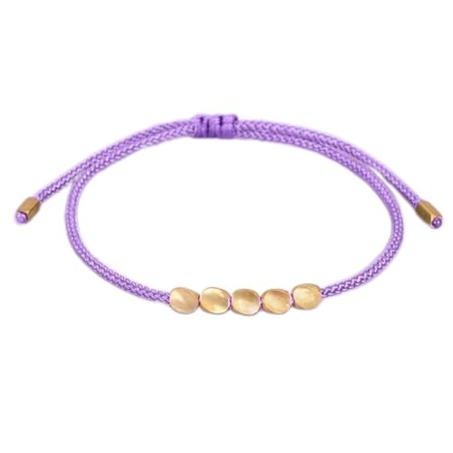 Perles de cuivre faites main | Bracelet tibétain tressé luxe