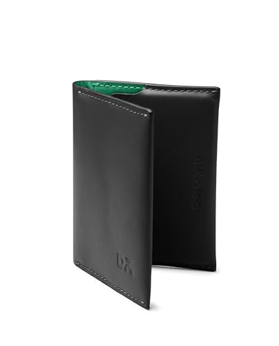 Image of DailyObjects Black Even Bi-Fold Card Wallet | Men | Full-Grain Leather | Gents Wallet Branded | Handcrafted | Guys| Card Holder | Dedicated Sleeve| 4 Card Slots| Dual-Tone Colourways