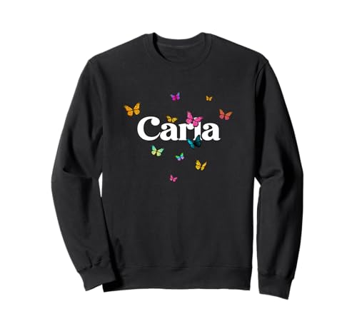 CARLA - Hermoso nombre de niña con mariposas coloridas Sudadera