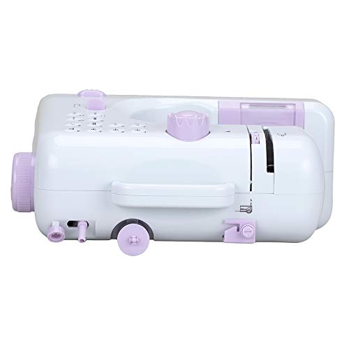 Sewing Machine, 12 Built-in Stitches, Automatic Needle Threader Portable Household Sewing Kit, Two-Thread Lockstitch with High & Low Adjustable Speeds, White, FHSM-505