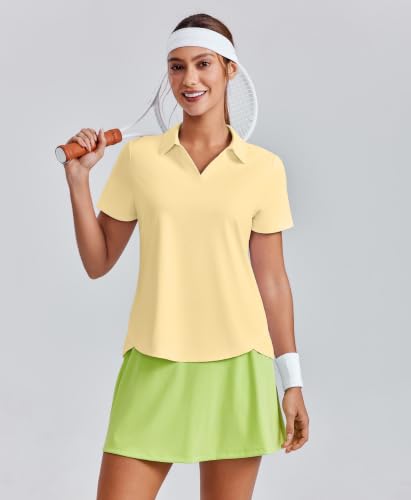 Image of PINSPARK Womens Golf Shirt Short Sleeve Polos UPF 50+ Collared Tennis Tops