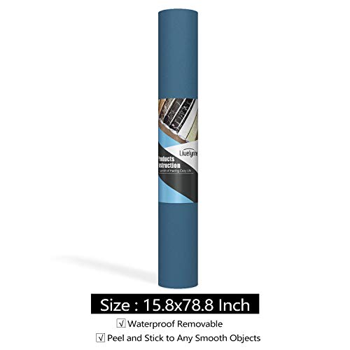 Livelynine Peel And Stick Wallpaper Blue Teal Contact Paper For Cabinets Desk Walls Self Adhesive Bulletin Board Paper Roll For Classroom School Navy Blue Wallpaper Removable Bedroom Dorm 15.8X78.8" #TOP6