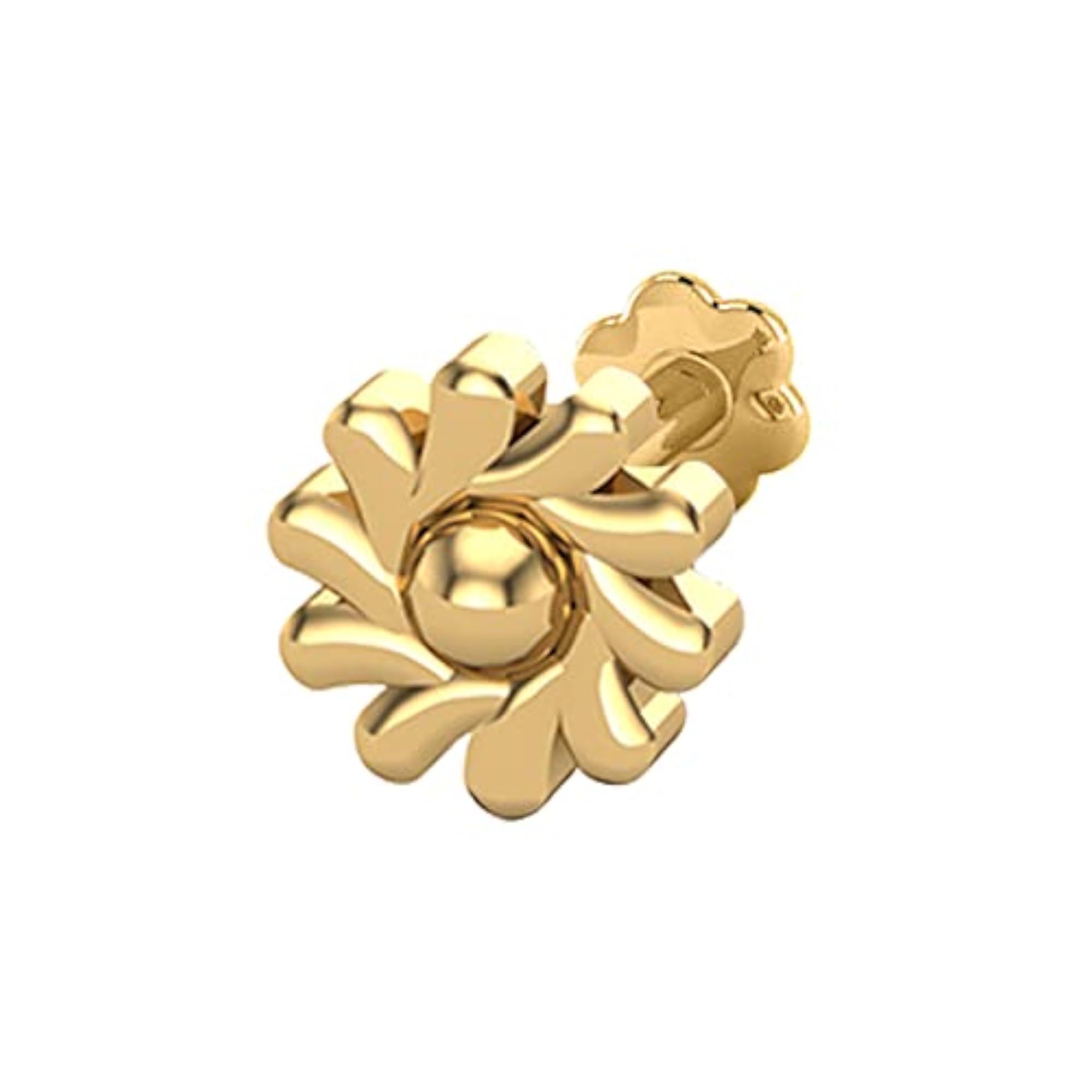 BIS Hallmark 14K Yellow Gold Wire Nosepin for Women