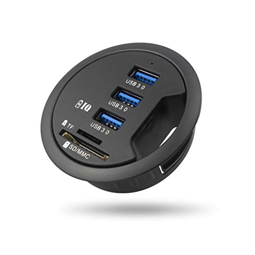 Holspe Splitter 4 Port USB 3.0 Desk Round Hole USB-Hubs Computer USB-Hubs Laptop-PC Cover