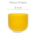 TOPFUND Yellow E Note Crystal Singing Bowl Solar Plexus Chakra 8 inch with Heavy Duty Carrying Case and Suede Mallet