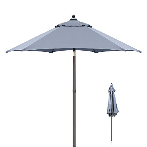 Preisvergleich Produktbild Ziigo Sonnenschirm, Kippmechanismus, UV50 + Sonnenschutz, Grau