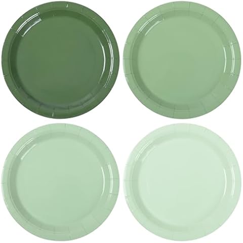 AimFun Sage Green Disposable Plates Cover