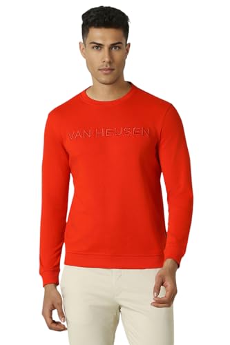 Image of Van Heusen Men's Embroidered Premium Cotton Full Sleeve Regular Fit Sweatshirt | Effortless Styling | Premium Cotton Blend