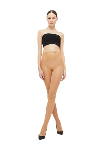 Collants marron semi-voilés Wolford tricotés en fil Synergy
