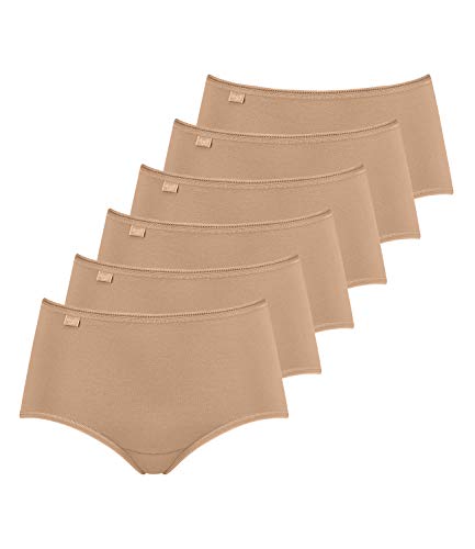 Sloggi Damen Slips 24/7 Microfibre Midi Slip 6er Pack, Farbe:Beige, Wäschegröße:42, Artikel:-6239/SN Brush Cover