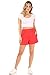 Casual High Waist Basic Solid Pull On Shorts Pants Red S