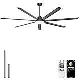 Ohniyou Ventilador de Techo de 213 cm con Luz - Ventiladores de Techo Industrial Grande con Control Remoto/APP, Negro