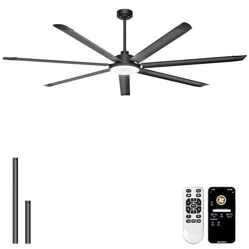 Ohniyou 84'' Large Ceiling Fan Lights, High CFM Industrial