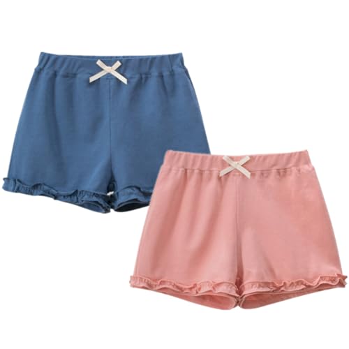 Short en coton fille lot de 2 pantalon court été taille élastique 1-9 ans