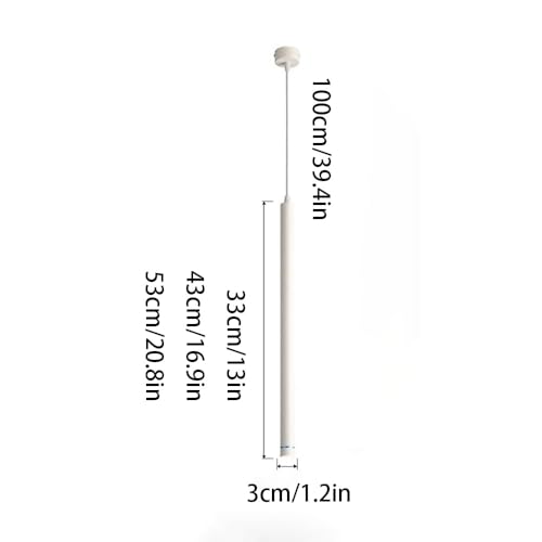 Lámpara colgante LED lineal de tubo largo negro de 33 cm para iluminación de dormitorios 7