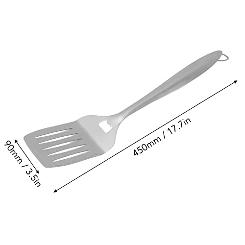 Stainless Steel Spatula Turner, Thin Slotted Metal Spatula for Cast Iron Skillet, Stainless Steel Barbeque Turner, Griddle Scraper BBQ Tool, Pancake Flipper,Hamburger Turner - immagine 6