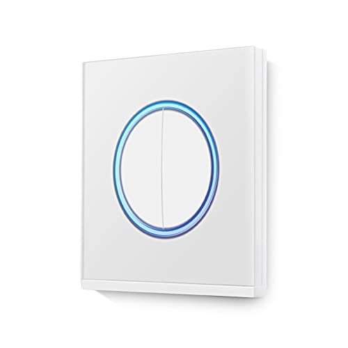 Ymnilian Interruptor Tactil, Interruptor Tactil Pared El Interruptor táctil de la Pared de 1 gangra 1, el Panel de Interruptor de Vidrio Blanco, 220-250V, Solo función táctil(1 Gang 1 Way Black)