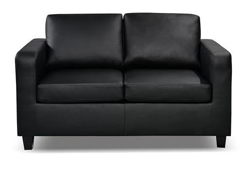 Birsppy Sofa In A Box - Matthew 2 Seater Sofa in Black Faux Leather - Image 3