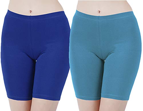 Image of Buy That Trendz Cotton Lycra Tight Fit Stretchable Cycling Shorts Womens | Shorties for Active wear /Exercise /Workout /Yoga /Gym /Cycle /Running Red Grey Combo Pack of 2