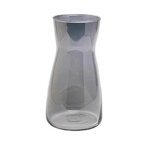 Blumenvase Glas, Klarglas Vase, 20CM Hoch Glasvase für Tischdeko, Dekorative Vase für Pampasgras, Tulpen, Orchideen, Rosen, Trockenblumen (Rauchgrau)