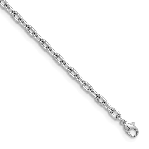 Diamond2Deal Platinum Polished 4.7mm Solid Cable Chain Necklace 18