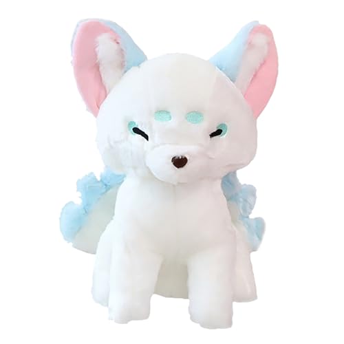 Fox Plush – Figura Inspirada en Animales, Animales de Peluche de ďe Nueve Colas, Lindo para la habitación đe los niños | Exquisita Escultura Suave d́e mamífero Forestal para Sala d̄e jueg