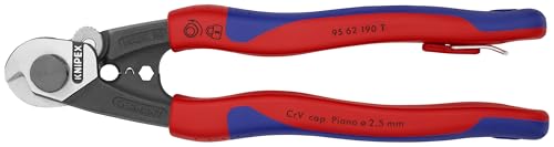 KNIPEX - 95 62 190 T BKA Tools - Wire Rope Cutters, Multi-Component, Tethered Attachment (9562190TBKA)