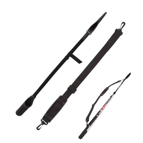 TUKEVA Calcetín protector para cañas Con correa para el hombro para cañas de pescar Funda protectora para cañas de pescar Fundas para cañas de pescar Ajustable de 110 a 170 cm (Negro, L)