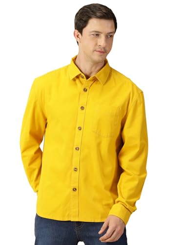 Image of Thomas Scott Men's | Solid | Full Sleeve | Loose Fit | 100% Cotton | Single Pocket | Spread Collar | Casual Shirt