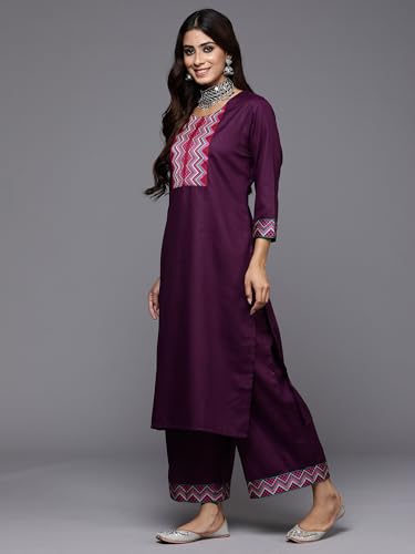 Image of INDO ERA Women's Cotton Yoke Design Kurta Pant With Dupatta