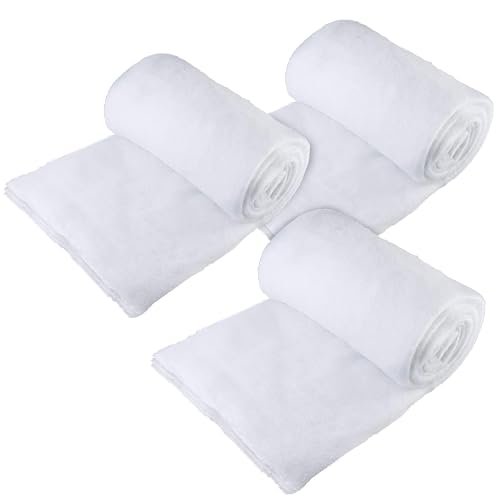 Stargo 3 Pack Fake Snow Blanket Roll For Christmas Village Displays, Christmas Tree Deocration - Thick White Soft Fluffy Faux Snow Backdrop Artificial Snow Blanket Cover (Each Roll 2.6 X 7.8Ft)