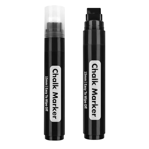 Rotuladores de tiza – Marcador de pizarra con puntas de 15 mm de ancho – Bolígrafo de tiza borrable, marcadores líquidos para coche, marcadores de pizarra para pizarra, vidrio, carteles