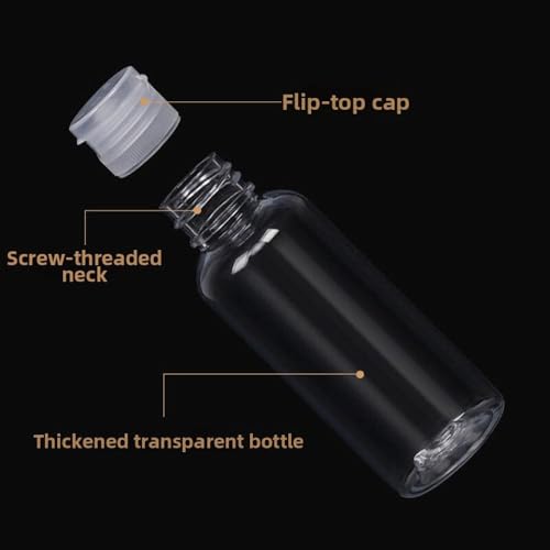 Flacons de cosmétiques vides haut de gamme en PET transparent 60ml à couvercle blanc