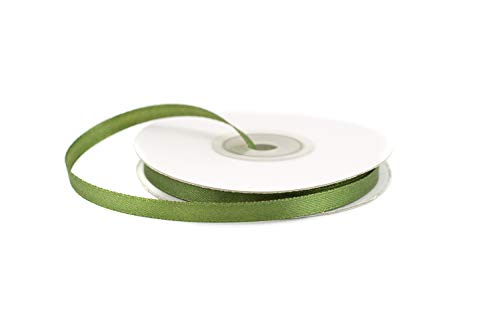 Creativery 25m Rolle Satinband 6mm (olivgrün 563D) // Schleifenband Deko Band Dekoband Geschenkband Dekoration Hochzeit Taufe Cover