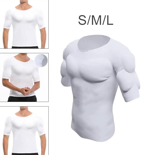 Image of Meadawgs Fake Muscle T Shirt Men Costume Fake Shoulders for Dress up New Year Cosplay S|Clothing Shoes & Accessories | Costumes Reenactment Theater | Costumes |1 Padded Muscle ShirtA