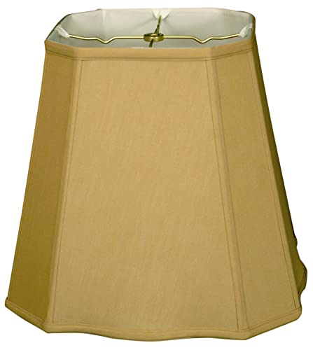 Royal Designs Fancy Square Cut Corner Basic Lamp Shade, Antique Gold, 9.5 x 15 x 13