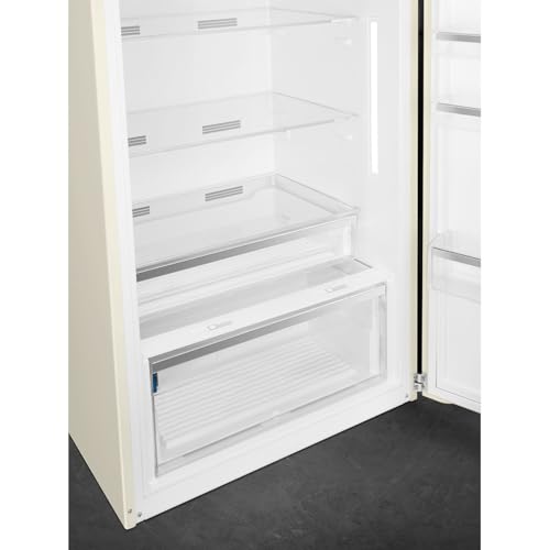 Image of Smeg FAB50 Retro Style Refrigerator - 19.28 cu. ft. Freestanding Fridge-Freezer, Dual Cooling, No-Frost, Adjustable Glass Shelves, Chrome Handle - White - Made in Italy